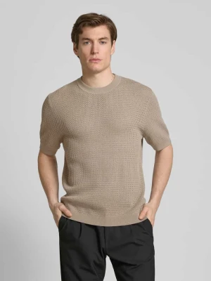 Sweter z dzianiny z prążkowanymi wykończeniami JAKE*S STUDIO MEN