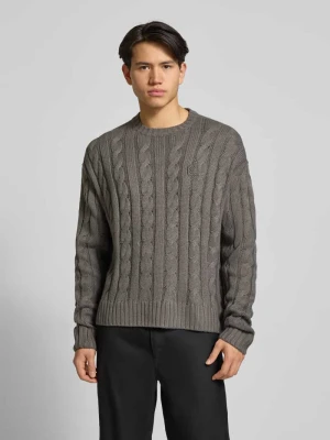 Sweter z dzianiny z prążkowanymi wykończeniami Karl Kani