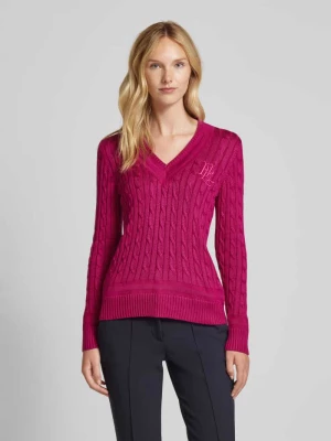 Sweter z dzianiny z prążkowanymi wykończeniami Lauren Ralph Lauren