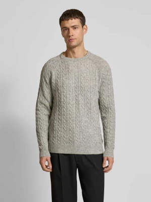 Sweter z dzianiny z prążkowanymi wykończeniami lindbergh