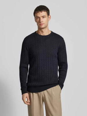 Sweter z dzianiny z prążkowanymi wykończeniami lindbergh