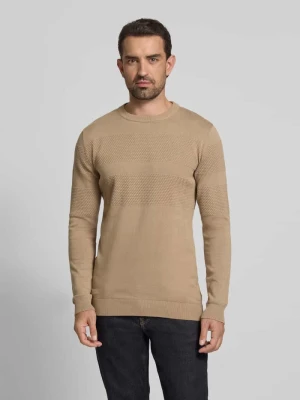 Sweter z dzianiny z prążkowanymi wykończeniami lindbergh