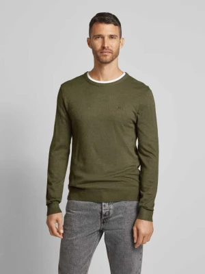 Sweter z dzianiny z prążkowanymi wykończeniami lindbergh