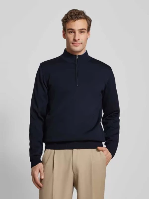 Sweter z dzianiny z prążkowanymi wykończeniami maerz muenchen