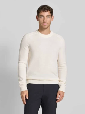 Sweter z dzianiny z prążkowanymi wykończeniami maerz muenchen