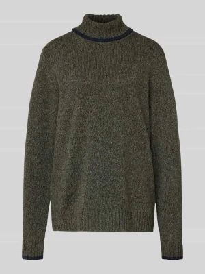 Sweter z dzianiny z prążkowanymi wykończeniami maerz muenchen