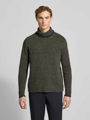 Sweter z wywijanym kołnierzem z czystej żywej wełny maerz muenchen