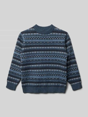 Sweter z dzianiny z prążkowanymi wykończeniami Mayoral Niebieski