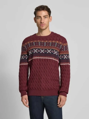 Sweter z dzianiny z prążkowanymi wykończeniami MCNEAL