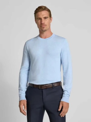 Sweter z dzianiny z prążkowanymi wykończeniami MCNEAL Jasnoniebieski melanż