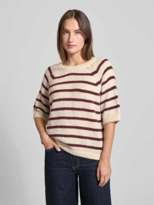 Sweter o luźnym kroju z dzianiny z dodatkiem wełny z alpaki milano italy