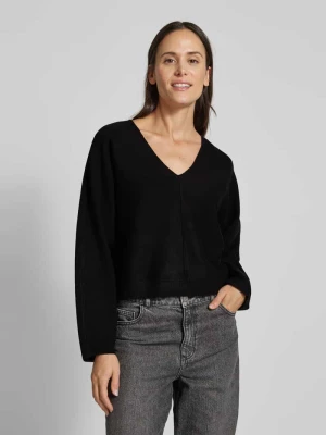 Sweter z dzianiny z prążkowanymi wykończeniami model ‘ADALIN’ Vila