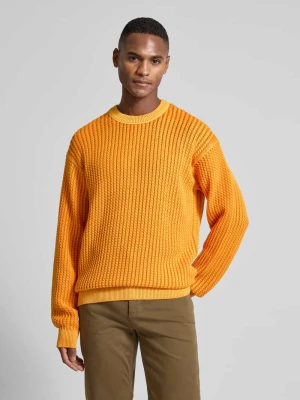 Sweter z dzianiny z prążkowanymi wykończeniami model ‘Agolan’ Boss Orange