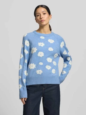 Sweter z dzianiny z prążkowanymi wykończeniami model ‘Alpie’ FREE/QUENT