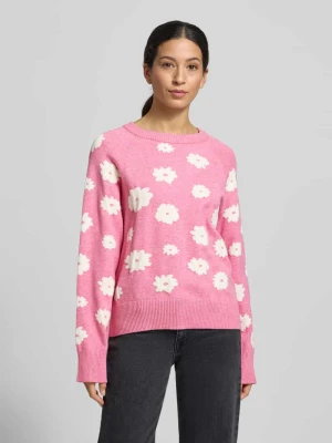 Sweter z dzianiny z prążkowanymi wykończeniami model "Alpie" FREE/QUENT