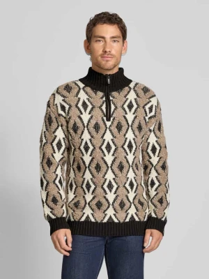 Sweter z dzianiny z prążkowanymi wykończeniami model ‘ARGYLES’ Scotch & Soda