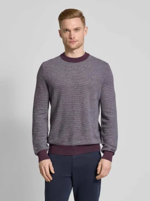 Sweter z dzianiny z prążkowanymi wykończeniami model ‘Aspoki’ Boss Orange