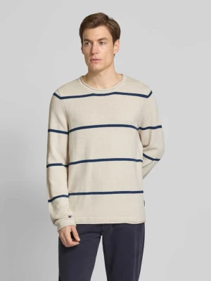 Sweter z dzianiny z prążkowanymi wykończeniami model ‘BARCOALF’ ECOALF