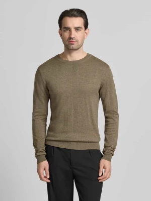 Sweter z dzianiny z prążkowanymi wykończeniami model ‘BELLS’ casual friday