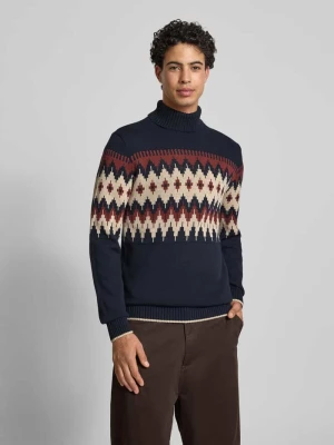 Sweter z dzianiny z prążkowanymi wykończeniami model ‘BENJI’ Blend
