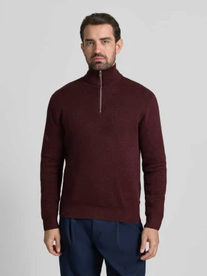 Bluza o kroju regular fit z kołnierzem i prążkowanymi wykończeniami model ‘BLAMILANO’ Jack & Jones Premium