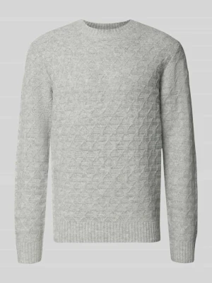 Sweter z dzianiny z prążkowanymi wykończeniami model ‘BLASIMON’ Jack & Jones Premium