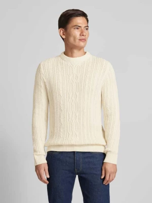 Sweter z dzianiny z prążkowanymi wykończeniami model ‘BLUDIOGO’ Jack & Jones Premium