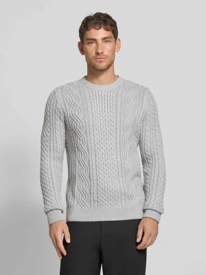 Sweter z dzianiny z prążkowanymi wykończeniami model ‘BLUSEAN’ Jack & Jones Premium