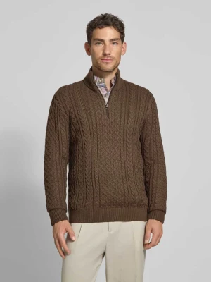 Sweter z dzianiny z prążkowanymi wykończeniami model ‘BLUSEAN’ Jack & Jones Premium