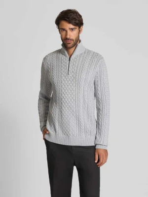 Sweter z dzianiny z prążkowanymi wykończeniami model ‘BLUSEAN’ Jack & Jones Premium