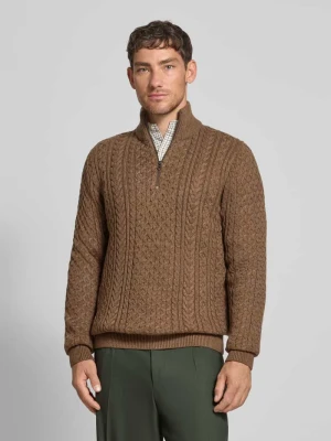 Sweter z dzianiny z prążkowanymi wykończeniami model ‘BLUSEAN’ Jack & Jones Premium