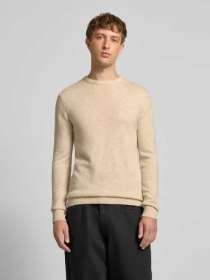 Sweter z dzianiny z prążkowanymi wykończeniami model ‘BRANKO’ Blend