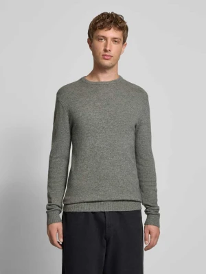 Sweter z dzianiny z prążkowanymi wykończeniami model ‘BRANKO’ Blend