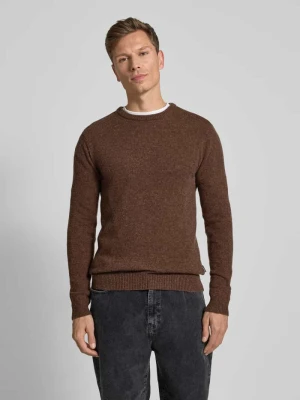 Sweter z dzianiny z prążkowanymi wykończeniami model ‘BRANKO’ Blend