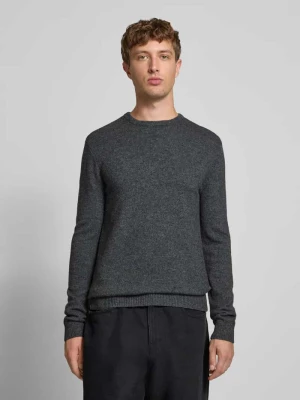 Sweter z dzianiny z prążkowanymi wykończeniami model ‘BRANKO’ Blend