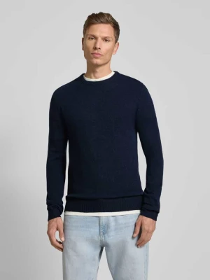 Sweter z dzianiny z prążkowanymi wykończeniami model ‘BRANKO’ Blend
