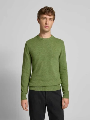Sweter z dzianiny z prążkowanymi wykończeniami model ‘BRANKO’ Blend