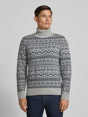 Sweter z dzianiny z prążkowanymi wykończeniami model ‘BRIAN’ BRAX