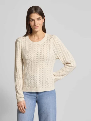 Sweter z dzianiny z prążkowanymi wykończeniami model ‘Clarry’ FREE/QUENT