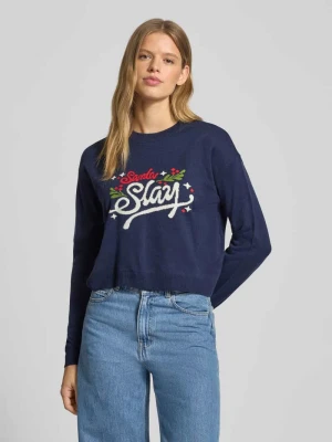 Sweter z dzianiny z prążkowanymi wykończeniami model ‘CLAUS’ Noisy May