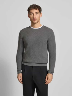 Sweter z dzianiny z prążkowanymi wykończeniami model ‘Connor’ Tiger Of Sweden