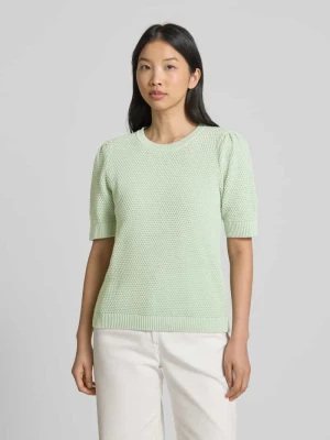 Sweter z dzianiny z prążkowanymi wykończeniami model ‘DALO’ Vila