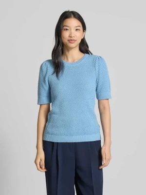 Sweter z dzianiny z prążkowanymi wykończeniami model ‘DALO’ Vila