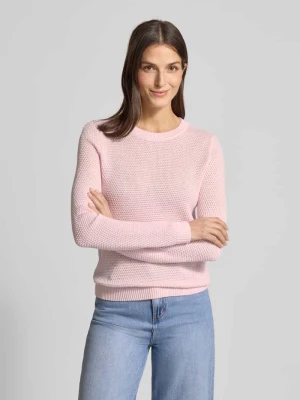 Sweter z dzianiny z prążkowanymi wykończeniami model „dalo” Vila