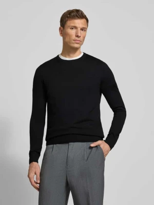 Sweter z dzianiny z prążkowanymi wykończeniami model ‘Denny’ JOOP! Collection