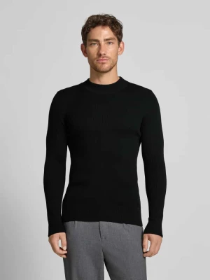 Sweter z dzianiny z prążkowanymi wykończeniami model ‘Donteo’ JOOP! Collection