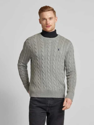 Sweter z dzianiny z prążkowanymi wykończeniami model ‘DRIVER’ Polo Ralph Lauren