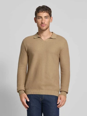 Sweter z dzianiny z prążkowanymi wykończeniami model ‘EASTON’ Jack & Jones Premium