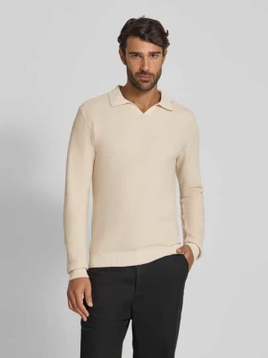Sweter z dzianiny z prążkowanymi wykończeniami model ‘EASTON’ Jack & Jones Premium