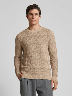 Sweter z dzianiny z prążkowanymi wykończeniami model ‘EDDIE’ Jack & Jones Premium